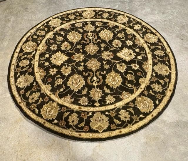 Black And Gold Round Area Rug