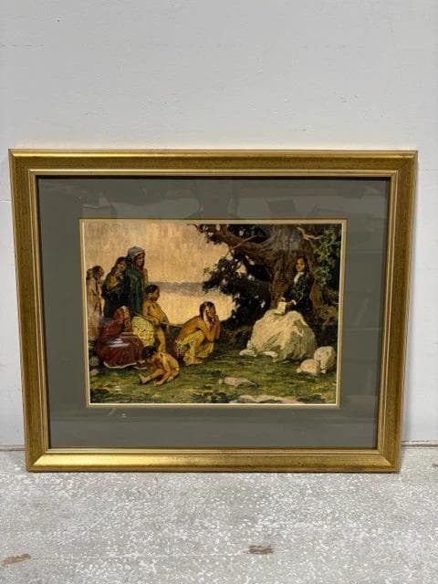Gathering By The Tree Gold Framed Print By Eanger Irving Couse