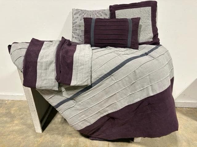 King Purple And Grey Comforter Set