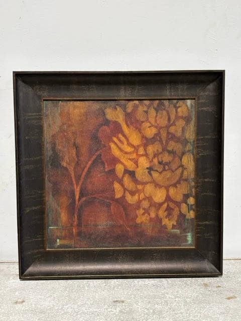 Damask Silhouette 'A' Framed Wall Art