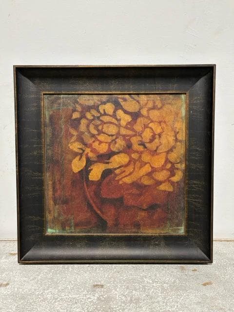 Damask Silhouette 'B' Framed Wall Art