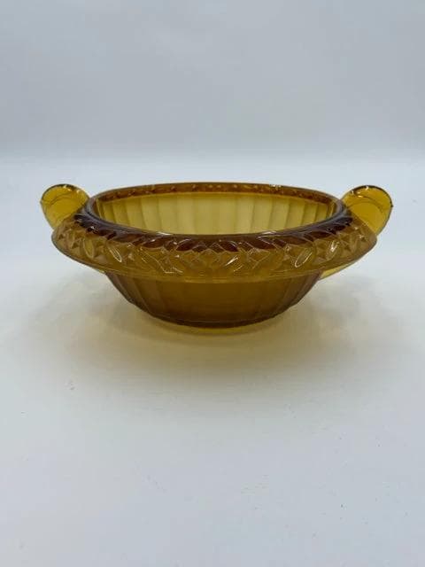 Vintage Amber Pressed Float Vase