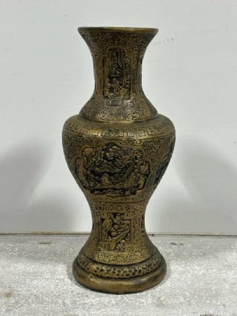 Chinese Rubbed Gold Resin Vase