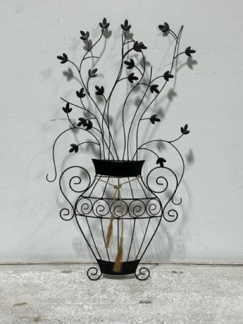 Metal Floral In Pot Wall Art