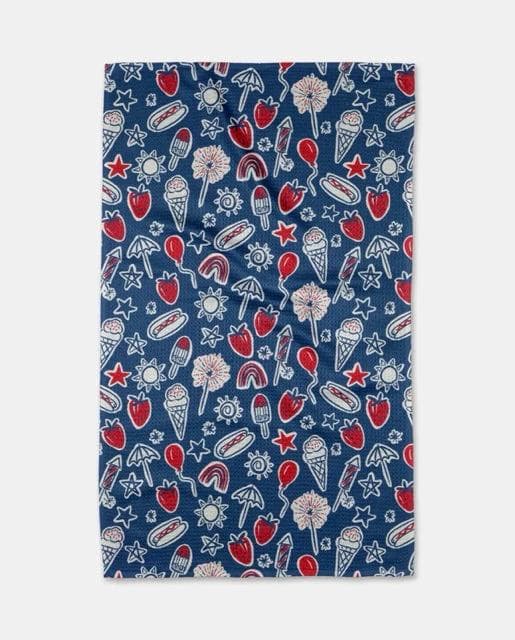 *NEW* Geometry Summer Fun in Blue Tea Towel