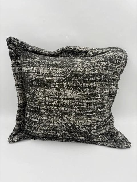 Black And White Textured Pillow With Border