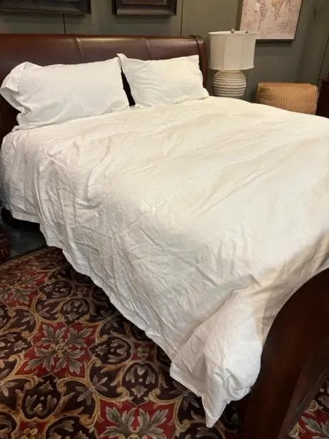 Villa King White Linen Down Duvet With 2 Standard Shams