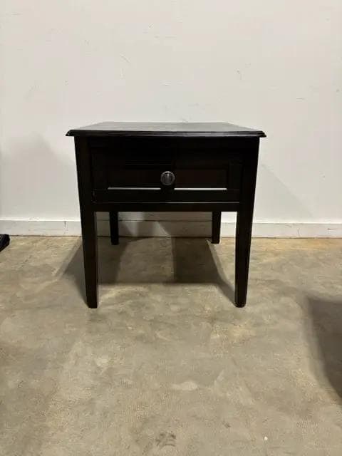 Ebony End Table With One Drawer