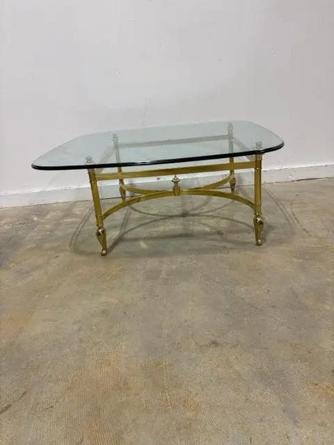 Glass Top Gold Base Coffee Table