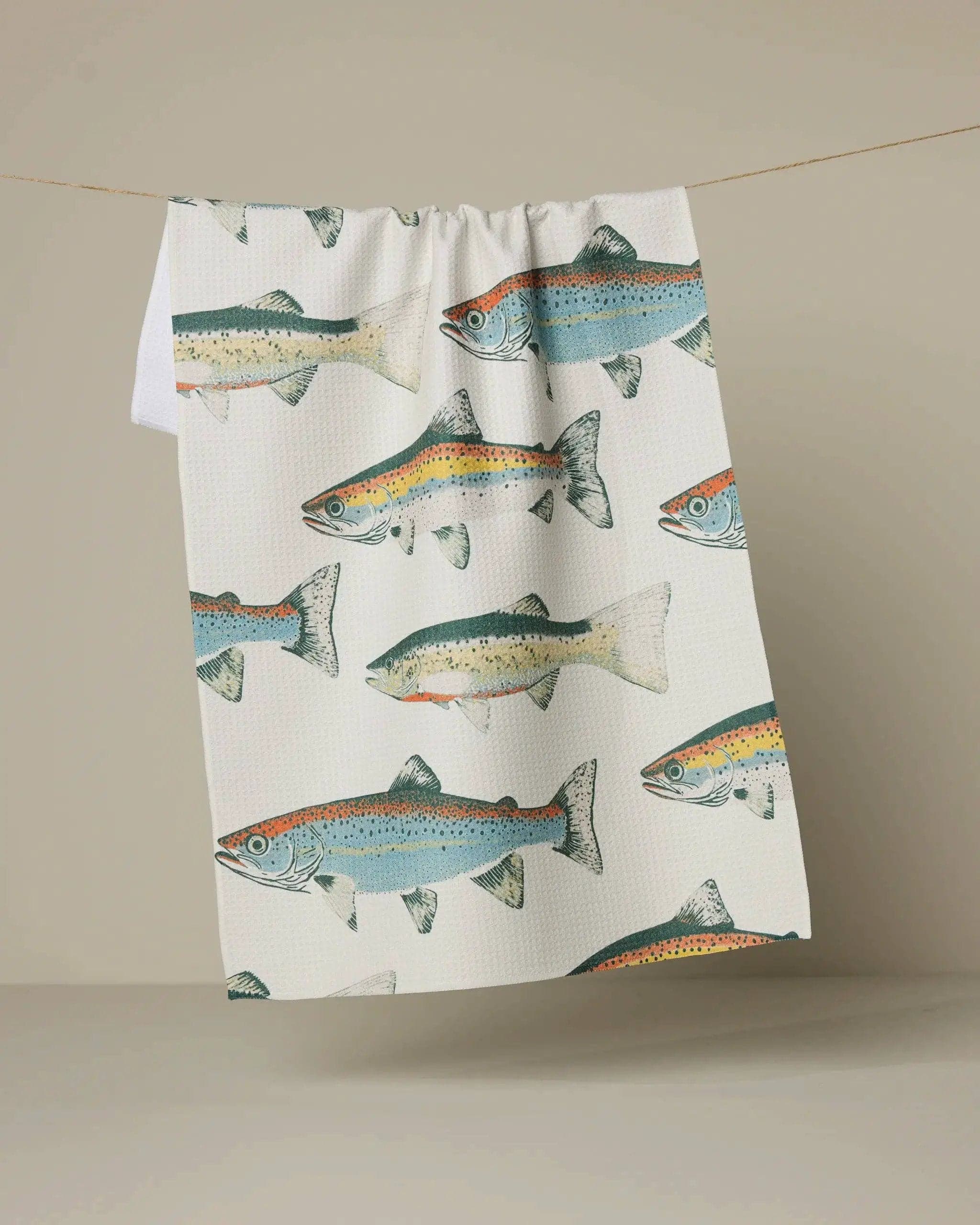 Hooked on Fishing Tea Towel