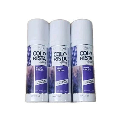 L'Oreal Paris 3 Colorista 1-Day Washable Temporary Hair Color Spray Purple, 2 oz