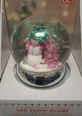 usb powered christmas lighted snow globes