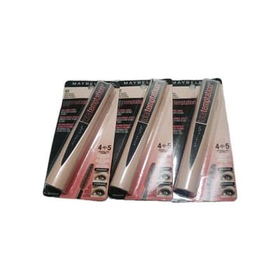 MAYBELLINE TOTAL TEMPTATION MASCARA 602 VERY BLACK 0.27 OZ (LOT OF 3)