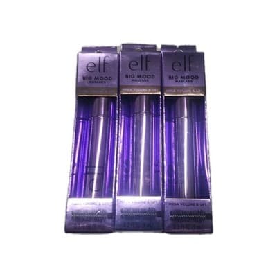 ✨ e.l.f. Big Mood Mascara – Black Noir 3 Pack Mega Volume & Lift