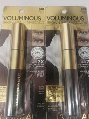 Loreal 2-PACK Voluminous Brown Balm Mascara - 981 BROWN - NEW WITH BOX DAMAGE