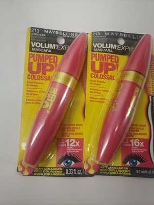 2-Maybelline Volum' Express Pumped Up Colossal Mascara #213 Classic Black