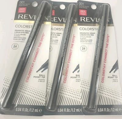 3-Revlon ColorStay Connect The Dots Liquid Eyeliner Pen, 001 Blackest Black