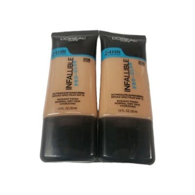 L'Oreal 24-hour Infallible Pro Glow 208 Quantity 2