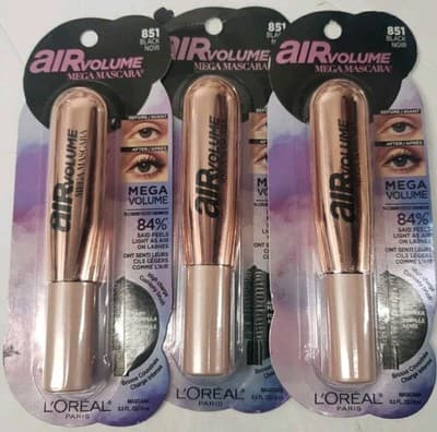 3-L'Oreal Air Volume Mega Mascara 851 Black 0.34 Oz