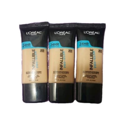 3-L’Oreal Loreal Paris Infallible Pro-Glow Foundation 203 Nude Beige 1oz