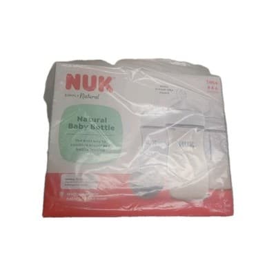 NUK Simply Natural Baby Bottle with SafeTemp, 9 oz, 2. 3 Packs, Clear