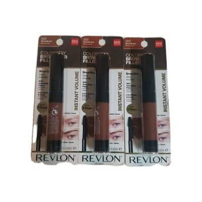 REVLON ColorStay Brow Fiber Filler, 3 Eyebrow Gel, 302 Warm Brown, 0.23 oz.2pc