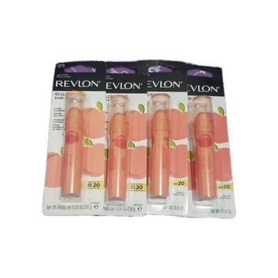LOT OF 4: Revlon Kiss Lip Balm SPF 20 Juicy Peach 015 NEW & SEALED