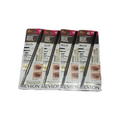 REVLON ColorStay Micro Brow Pencil w/Spoolie #453 SOFT BROWN 4 pack
