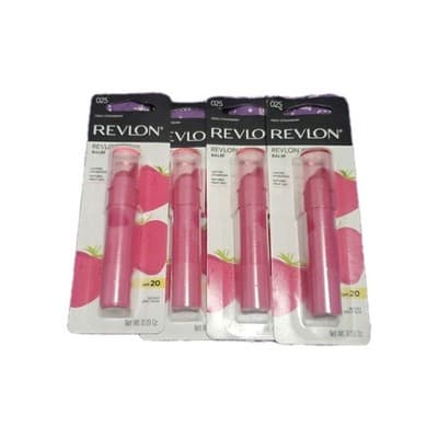 (4) Revlon Kiss Balm Lip Balm Sealed 0.09 oz Each 025 - Fresh Strawberry