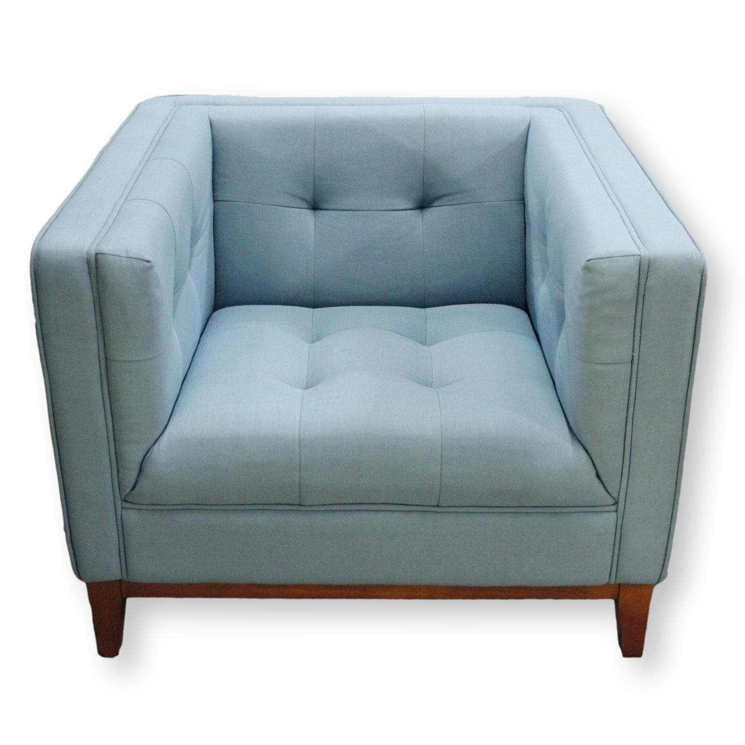 Gus Modern Turquoise Tufted Arm Chair - Turquoise
