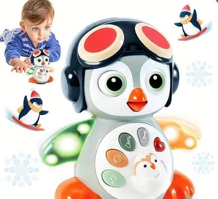 Crawling Music Penguin Toy with Lights and Sounds