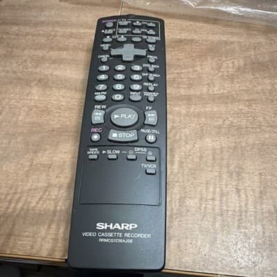 Sharp Remote Control RRMCG1236AJSB VCR Used Genuine Video Cassette Recorder