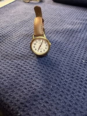 Timex Easy Reader 40th Anniversary Edition Watch Gold Tone Brown Leather Indiglo