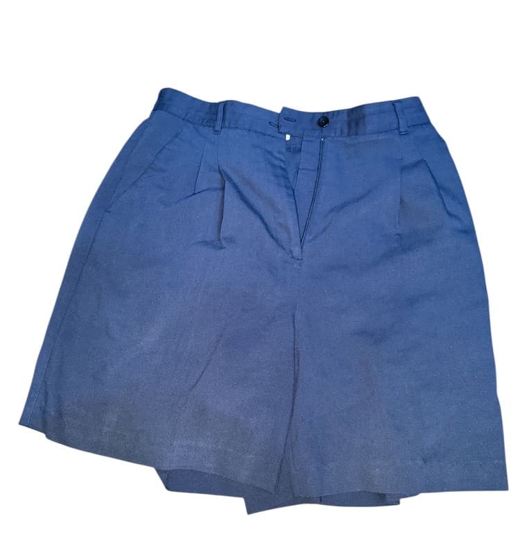Brindar Navy Blue Women’s Pleated Shorts Made in USA Elastic Waist Size Approx