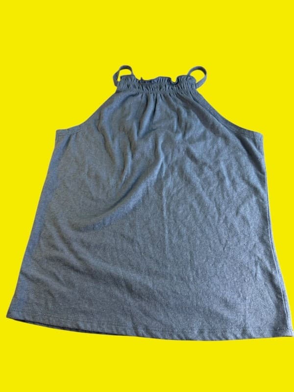 Melrose and Market Blue Smocked High Neck Halter Tank Top XL