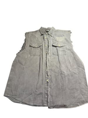 Black Hills Rally 2009 Sleeveless Denim Biker Vest 2XL Skull Graphic