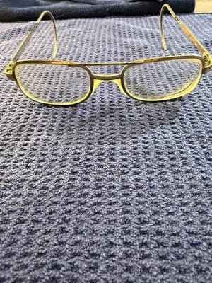 Vintage Gold Aviator Eyeglass Frames Double Bridge Cable Temple M/C 140 USA