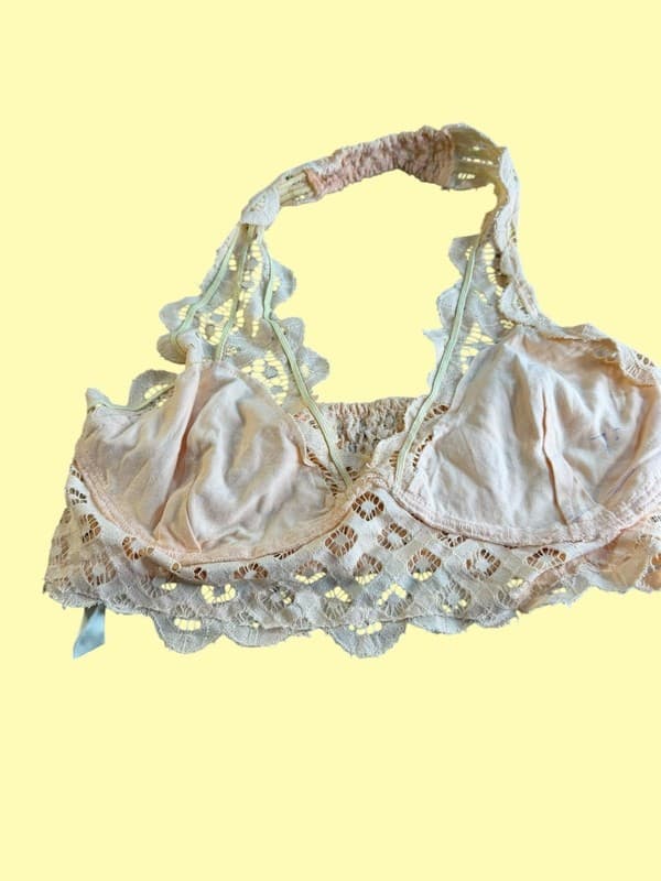 Free People Adella Lace Halter Bralette M