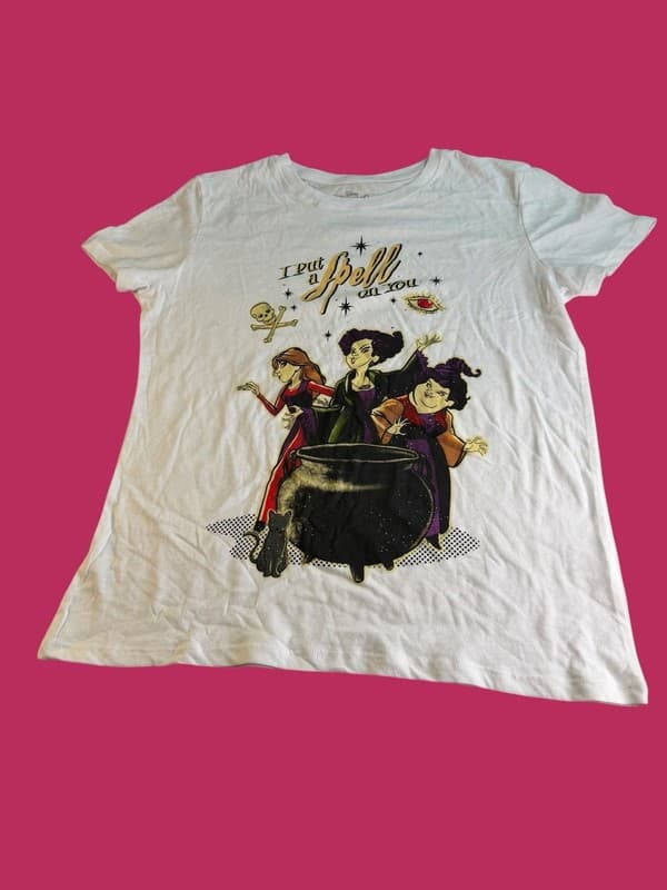Disney Hocus Pocus Sanderson Sisters I Put A Spell On You T-Shirt White M