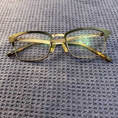 Jones New York J358 Black Browline Eyeglass Frames 51-20-145 Gold Tone Vintage
