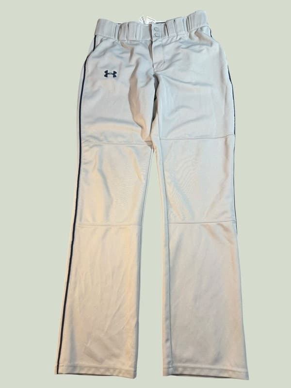 Under Armour Men's Clean Up Piped Loose Fit Baseball Pants Gray Navy Size MD