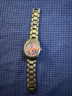 Degree Butterfly Dial Antique Brass Tone Japan Movt Quartz Watch Stainless Back