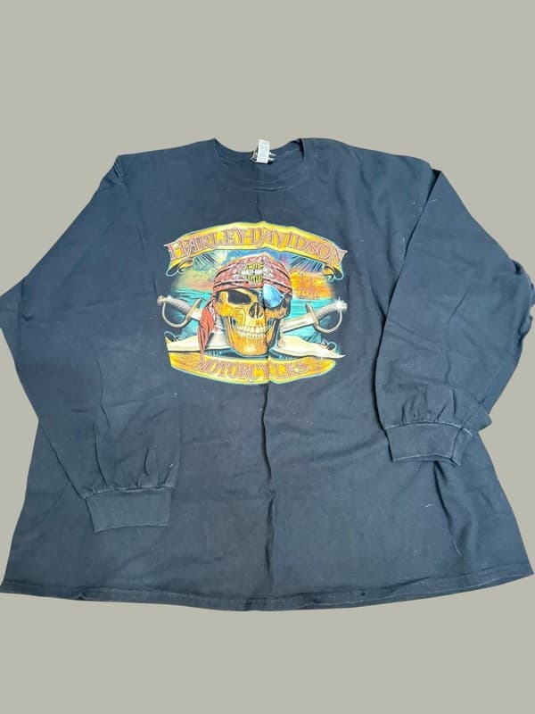 Harley-Davidson Orlando Florida Pirate Skull Long Sleeve Graphic T-Shirt 3XL