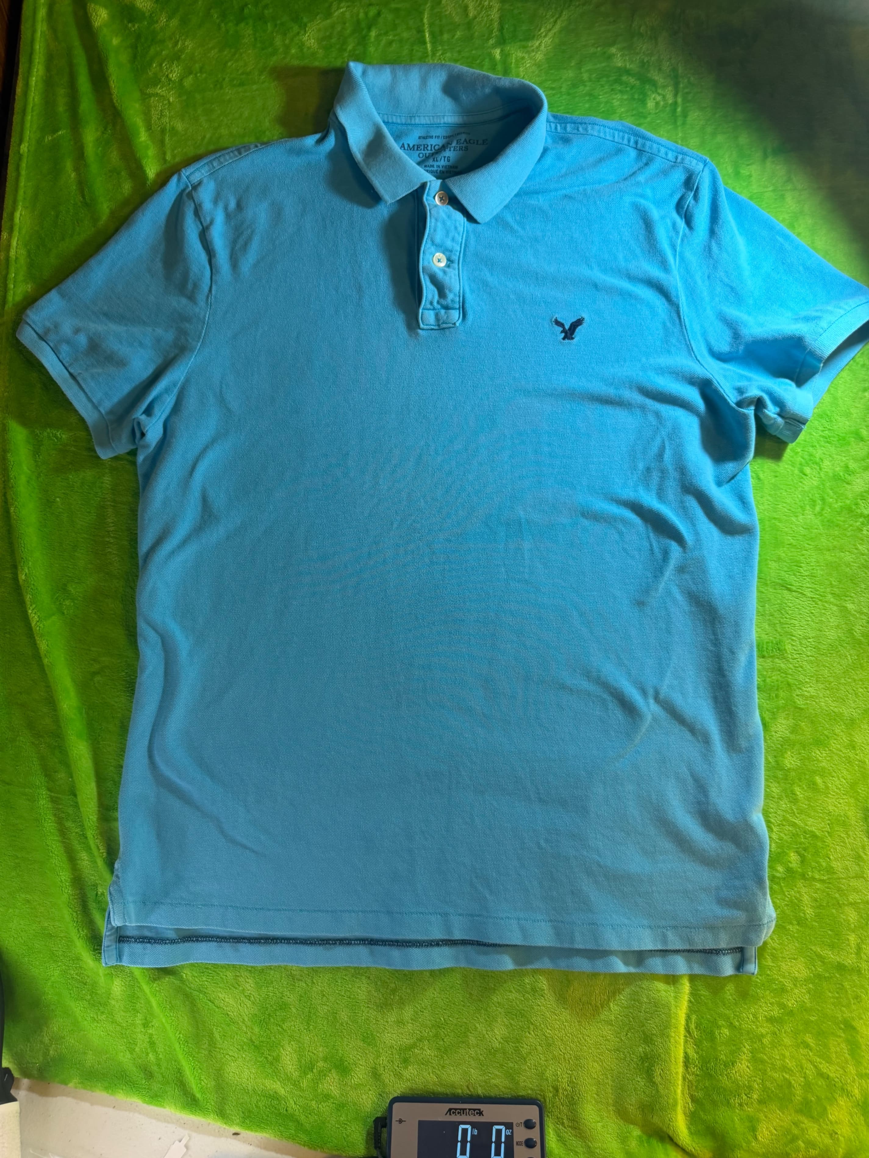American Eagle Outfitters Athletic Fit Pique Polo Mens Sz XL Blue