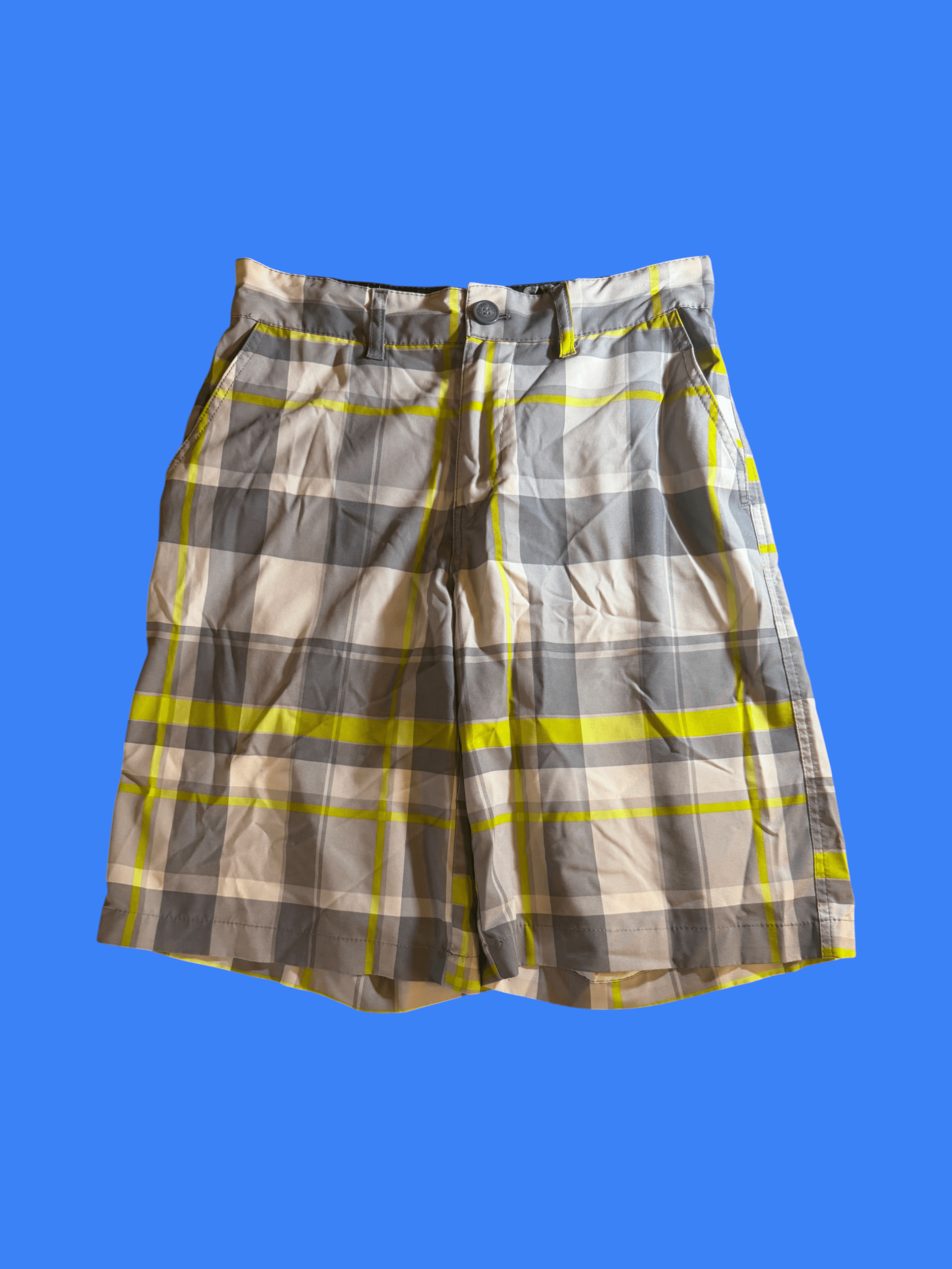 OP Ocean Pacific OpFlex 4-Way Stretch Plaid Shorts Mens Sz 28