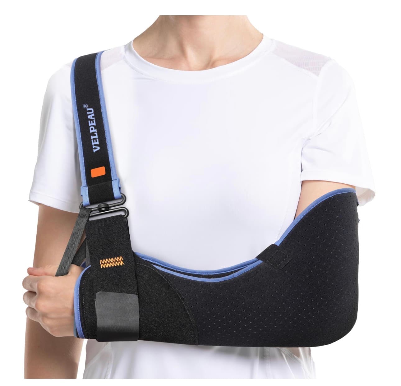 Velpeau Arm Sling Shoulder Immobilizer for Left or Right Arm - Comfort type, Small: Bust 24″-29.5″
