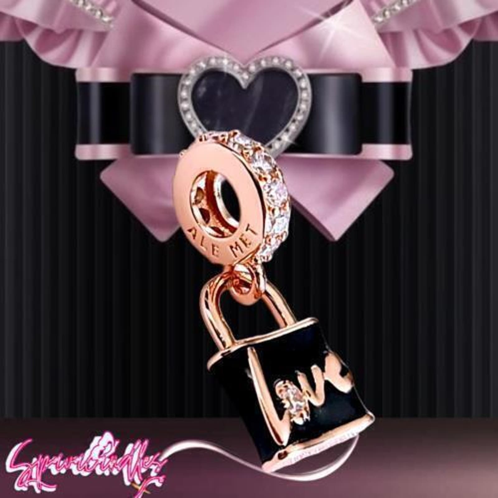 New Pandora Rose Gold Love Padlock Dangle Charm 782508C01