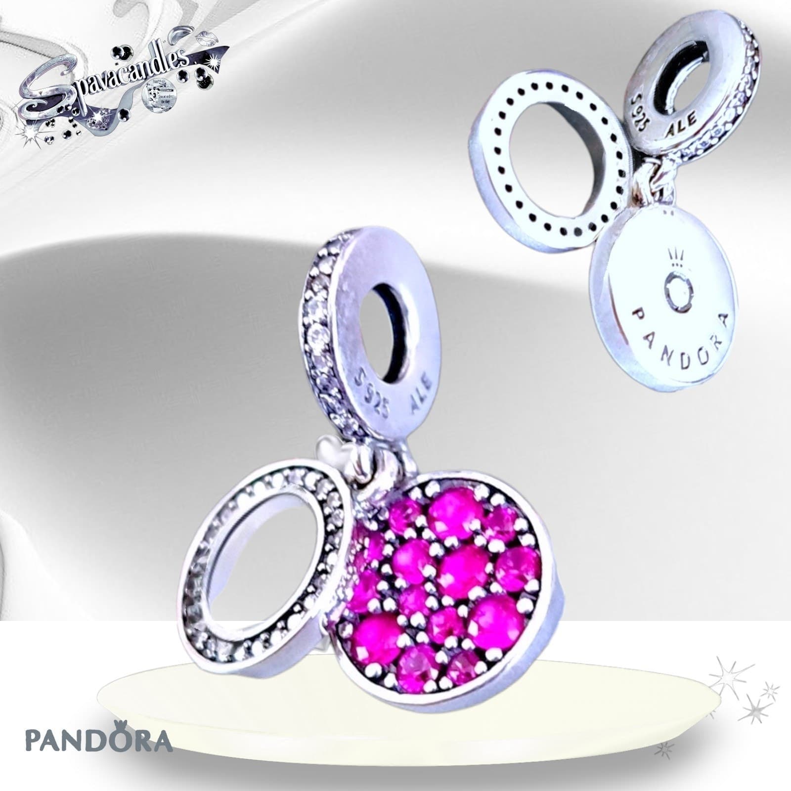 PANDORA Sparkling Red Disc Dangle Charm 799186C03