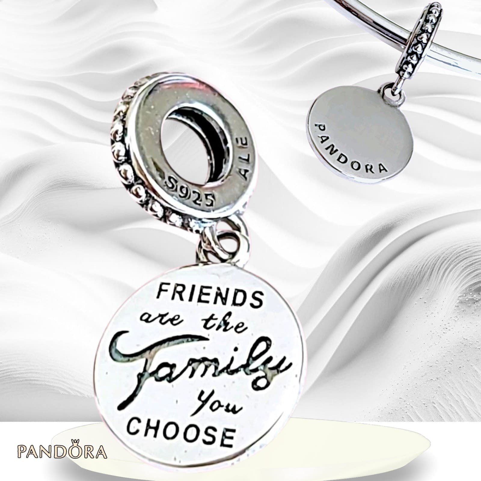 PANDORA Friends are Family Charm Pendant 798124EN16 US SELLER