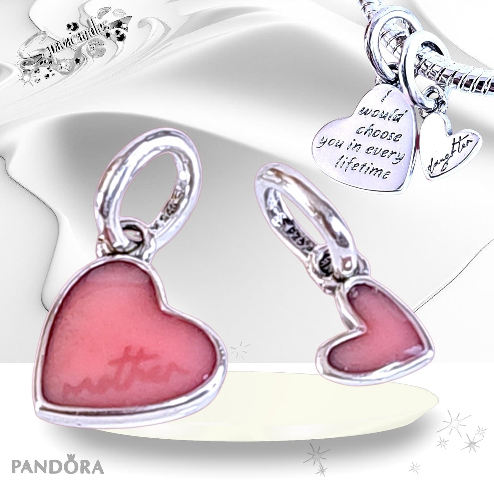 PANDORA Splitable Mother & Daughter Charm 793766C01 US SELLER
